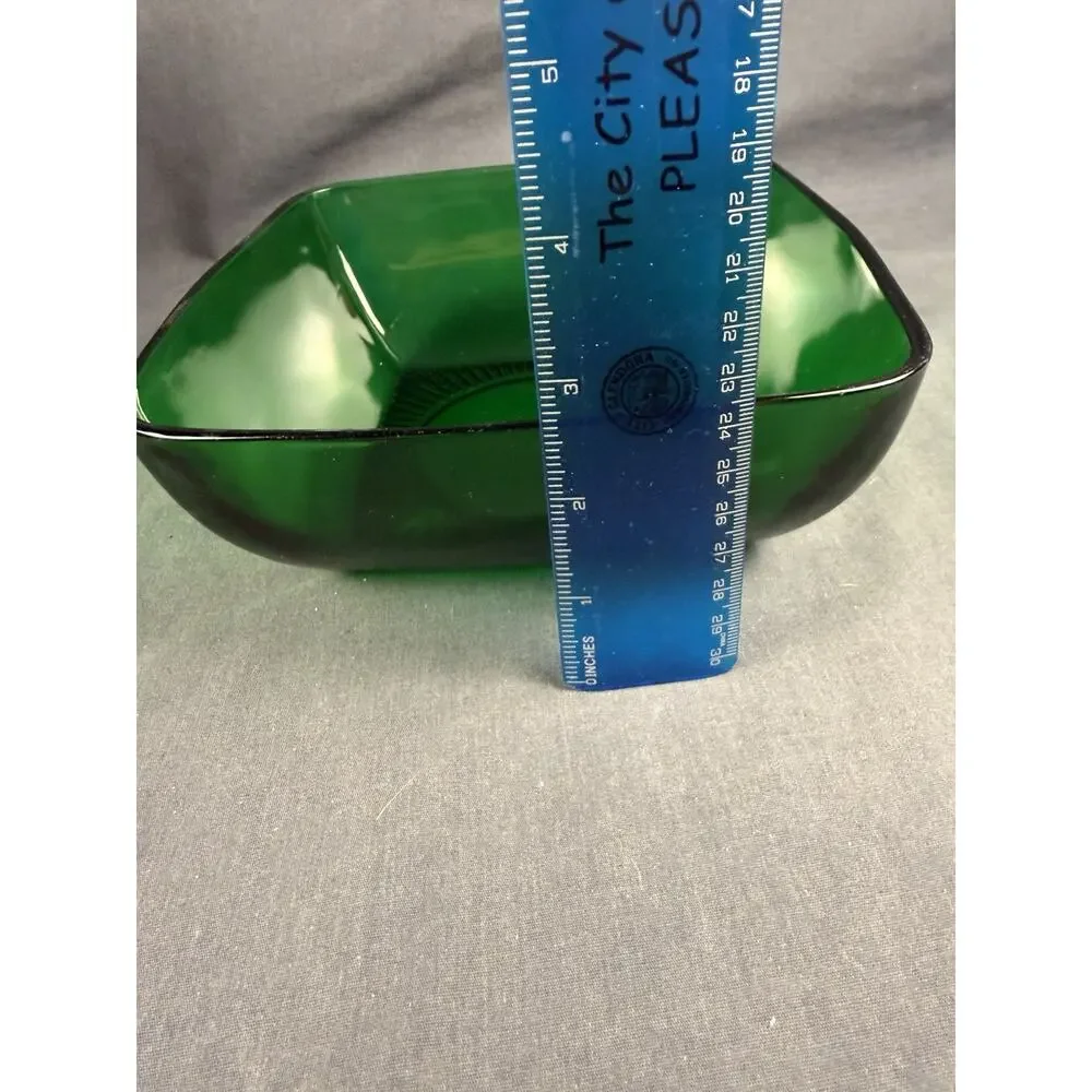 Fire-King Charm Forest Green Serving/Salad Bowl 7.375